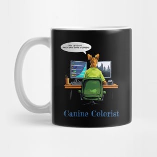 Canine Colorist - Dog on Black Mug